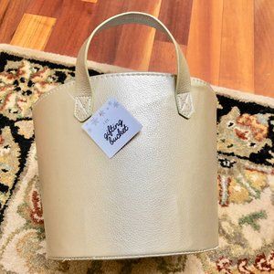 3/$20 Faux Leather Gifting Bucket Gold